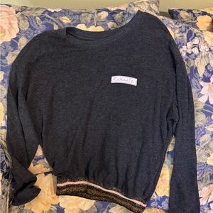 Spiritual Gangster Dark Gray Top with Pink Accents